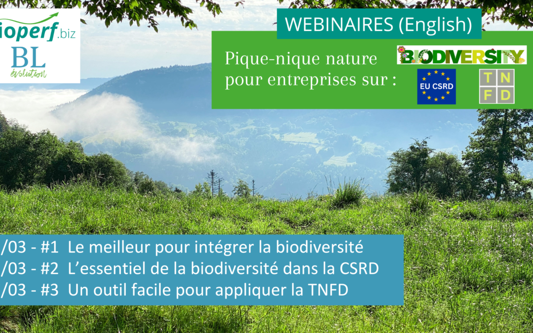 Webinaires sur l’intégration biodiversité, CSRD et TNFD – avec BL évolution – en anglais